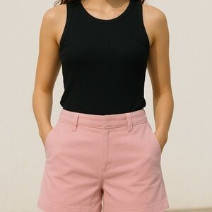 J. Crew Pink Bermuda Shorts High-Waisted Relaxed Fit